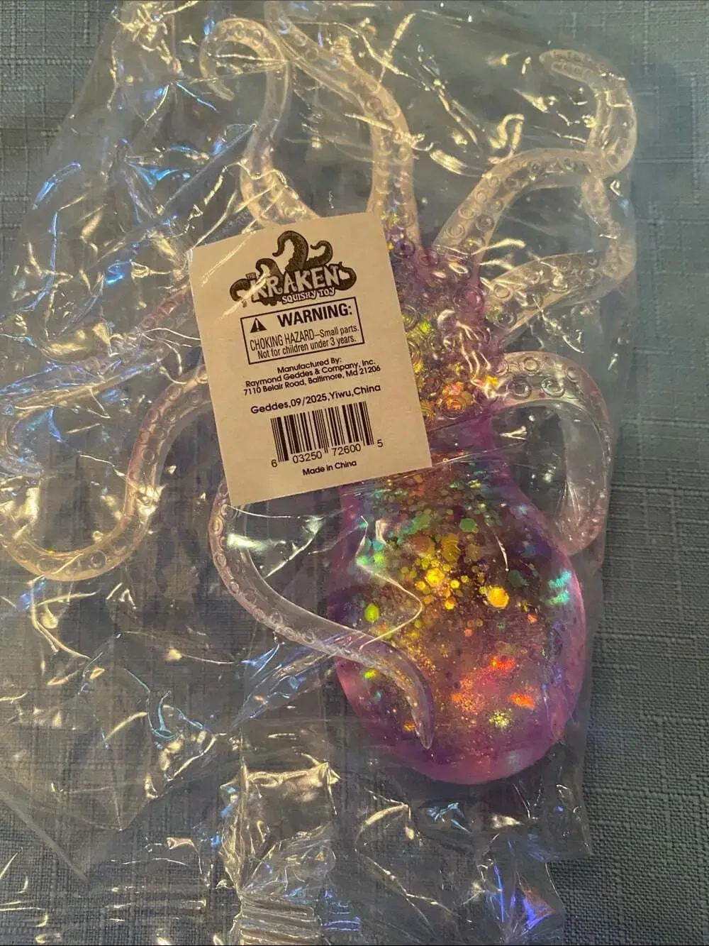 Colorful Purple Glitter Octopus Squishy